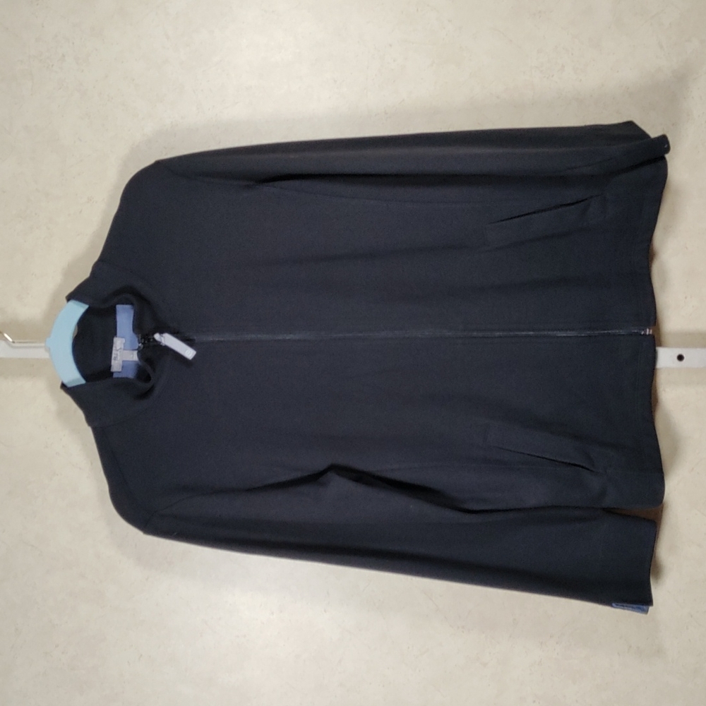 6139 Talbots black zip front warm up jacket L